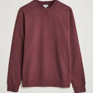 Sunspel Burgundy Crewneck Sweater